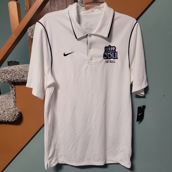 Old Dominion Monarchs Nike Mens Polo Shirt small White Blue NCAA Football NWT - Picture 1 of 4